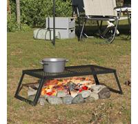 VidaXL Foldable Camping Grill 58 X 31 X 2 Cm Alloy Steel Black