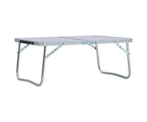 vidaXL Foldable Camping Table Aluminium 60x40cm White Portable Tables Desks