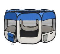 vidaXL Foldable Dog Playpen with Carrying Bag Blue 110x110x58 cm Pet Run Cage