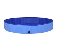 vidaXL Foldable Dog Swimming Pool Blue PVC Puppy Paddling Bathtub Indoor Home