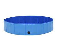 vidaXL Foldable Dog Swimming Pool Indoor Outdoor Anti-Slip Pet Water Centre Cooling Paradise Blue 160x30cm PVC