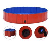 vidaXL Foldable Dog Swimming Pool Indoor Outdoor Anti-Slip Pet Water Centre Cooling Paradise Red 160x30cm PVC