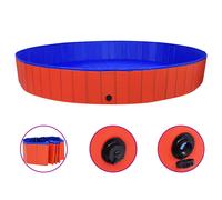 vidaXL Foldable Dog Swimming Pool Red 300x40 cm PVC Pet Wash Playpen Bathtub