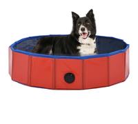 vidaXL Foldable Dog Swimming Pool Red 80x20 cm PVC, Red