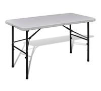 vidaXL Foldable Garden Table 122 cm HDPE White