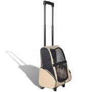 vidaXL Foldable Multipurpose Pet Trolley Beige Doggy Travel Trailer Stroller