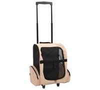 vidaXL Foldable Multipurpose Pet Trolley Sand