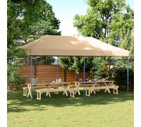 vidaXL Foldable Party Tent Pop-Up Beige 580x292x315 cm