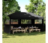 vidaXL Foldable Party Tent Pop-Up with 3 Sidewalls Black