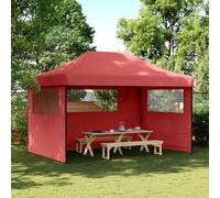 vidaXL Foldable Party Tent Pop-Up with 3 Sidewalls Burgundy