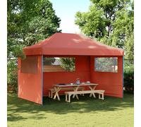 vidaXL Foldable Party Tent Pop-Up with 3 Sidewalls Terracotta