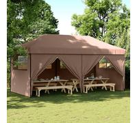vidaXL Foldable Party Tent Pop-Up with 4 Sidewalls Brown