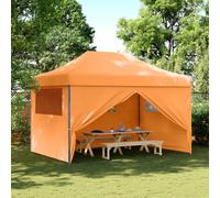 vidaXL Foldable Party Tent Pop-Up with 4 Sidewalls Orange