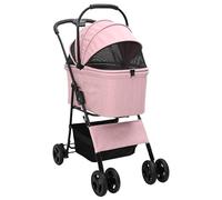 vidaXL Foldable Pet Stroller, 4 Wheels, Oxford Fabric Pet Stroller, 32 x 18.5 x 39 inches, with Sensitive Brake, Comfortable and Anti-Vibration, Ideal for Dogs and Cats