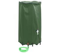 vidaXL Foldable PVC Water Tank with Tap 380L - Portable Rainwater Collection System, Green, Garden Watering, Outdoor and Camping Use