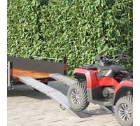 vidaXL Foldable Ramp 200kg per ramp 2 pcs Silver 166 x 23 x 4.5 cm