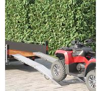 vidaXL Foldable Ramp 200kg per ramp 2 pcs Silver 186 x 23 x 4.5 cm