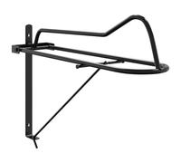 vidaXL Foldable Saddle Rack - Wall Mounted, Black Iron, Space-Saving Design for Tack Room Organization in Stables and Horse Trailers, Easy Transport