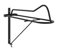 vidaXL Foldable Saddle Rack - Wall Mounted, Black Iron, Space-Saving Design for Tack Room Organization in Stables and Horse Trailers, Easy Transport