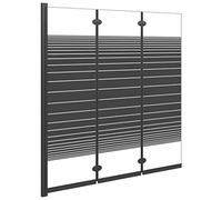 Foldable Shower Enclosure 3 Panels ESG Black Cubicle Bath Cabin vidaXL