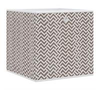 vidaXL Foldable Storage Boxes - 4 pcs Brown Non-woven Fabric, 32x32x32 cm with Round Eyelets - Dorm, Home, Closet Organiser