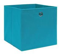 vidaXL Foldable Storage Boxes in Non-woven Fabric, Baby Blue, Pack of 4 - Modern Home Storage Organizer for Wardrobe, Shelves - 28x28x28 cm