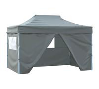 vidaXL Foldable Tent Pop-Up with 4 Side Walls 3x4.5 m Anthracite