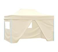 vidaXL Foldable Tent Pop-Up with 4 Side Walls 3x4.5 m Cream White