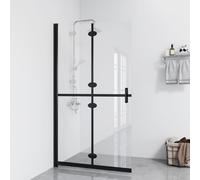 vidaXL Foldable Walk-in Shower Wall - 5 mm Tempered Glass, Aluminum Frame, 4 Panels, Space-Saving, Reversible 70x190 cm (151180)