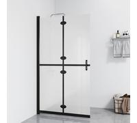 vidaXL Foldable Walk-in Shower Wall Frosted ESG Glass Bathroom Shower Cubicle