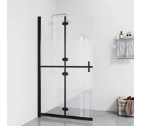 vidaXL Foldable Walk-in Shower Wall Half Frosted ESG Glass 100x190 cm
