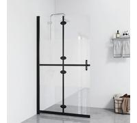 vidaXL Foldable Walk-in Shower Wall Half Frosted ESG Glass Shower Enclosure