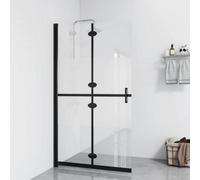 vidaXL Foldable Walk-in Shower Wall Half Frosted ESG Glass Shower Enclosure