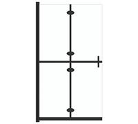 'vidaXL Foldable Walk-in Shower Wall - Tempered Transparent ESG Glass with Sleek Aluminium Frame, 110x190 cm, Space Saving Design, Easy to Clean