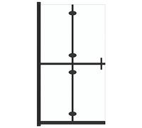 vidaXL Foldable Walk-in Shower Wall - 70x190 cm Transparent Tempered Glass and Aluminium Frame, Space-Saving, Easy to Clean