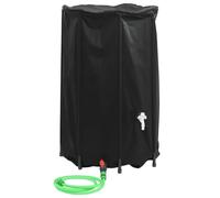 vidaXL Foldable Water Tank with Tap - 500L PVC Collapsible Rainwater Storage Container, Portable, with Hose, Black, 80x100cm