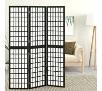 vidaXL Folding 3-Panel Room Divider Japanese Style 120x170 cm Black