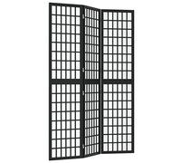 Folding 3-Panel Room Divider Japanese Style 120x170 cm Black Shoji vidaXL