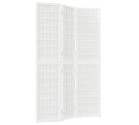 vidaXL Folding 3-Panel Room Divider - Japanese Style Shoji Rice Paper Screen, Solid Fir Wood, 120x170cm, White for Living Room/Bedroom