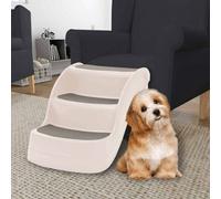 vidaXL Folding 3-Step Dog Stairs Cream 50x38x38 cm Plastic