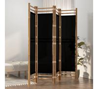 'vidaXL Bamboo Folding 4-Panel Room Divider, Versatile Screen Partition, Space Saver, Privacy Protector, 160 x 180 cm