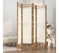 Vidaxl Folding 4-Panel Room Divider 160 Cm Bamboo And Canvas
