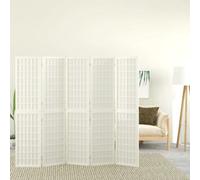Vidaxl Folding 5-Panel Room Divider Japanese Style 200X170 Cm White