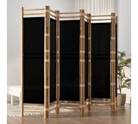 Vidaxl Folding 6-Panel Room Divider 240 Cm Bamboo And Canvas