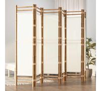 vidaXL Folding 6-Panel Room Divider 240 cm Bamboo and Canvas