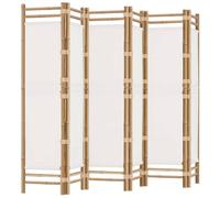vidaXL Folding 6-Panel Room Divider 240 cm Bamboo and Canvas