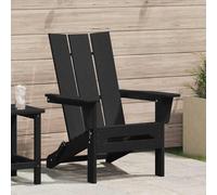 VidaXL Folding Adirondack Chair Black 80.5 X 74.5 X 92 Cm HDPE