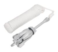 vidaXL Folding Anchor with Rope Silver 6 kg Hot Dip Galvanized Cast Iron