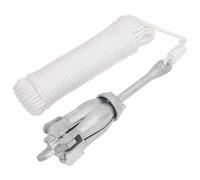 vidaXL Folding Anchor with Rope Silver 8 kg Hot Dip Galvanized Cast Iron