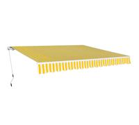 vidaXL Folding Awning Manual Operated 400 cm Yellow/White